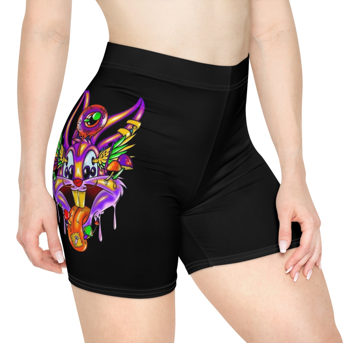 Shroomed Up Bunny Women's Custom Biker Shorts