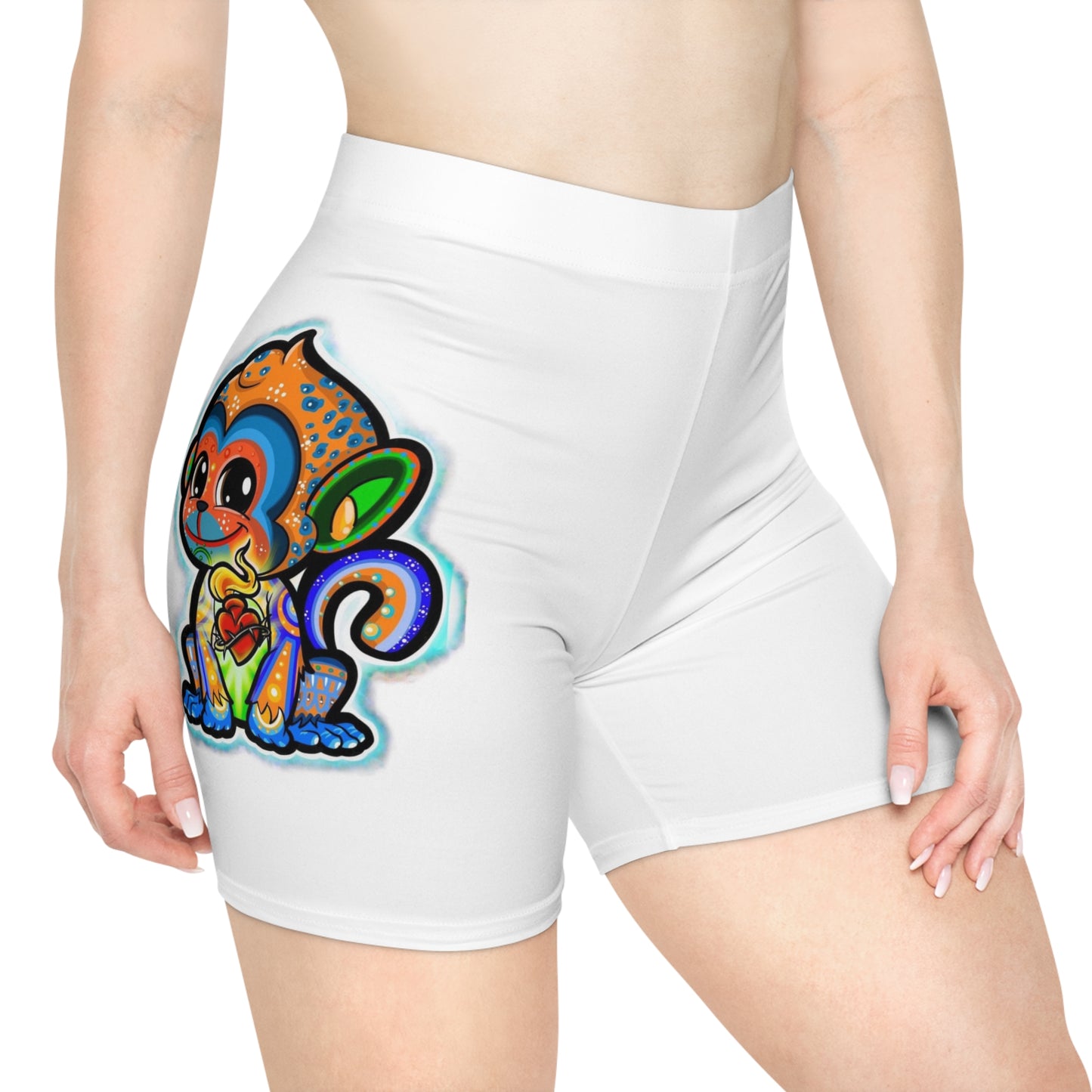 Monkey Heart Women's Custom Biker Shorts