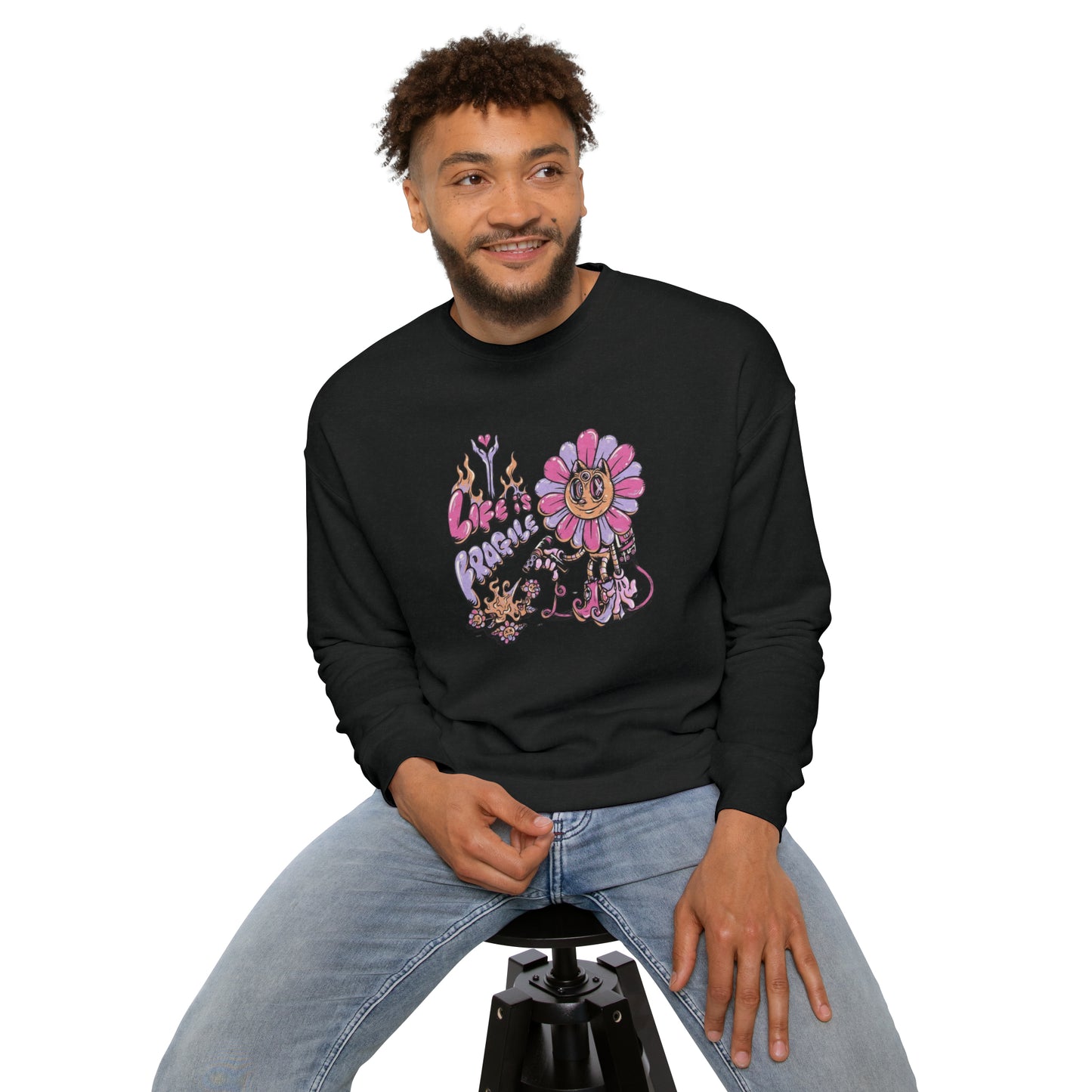 Life Is Fragile Unisex Drop Shoulder Sweatshirt