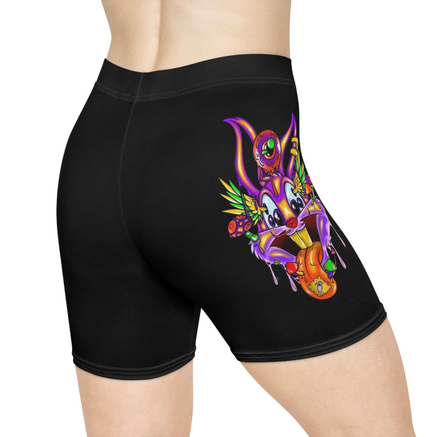 Shroomed Up Bunny Women's Custom Biker Shorts