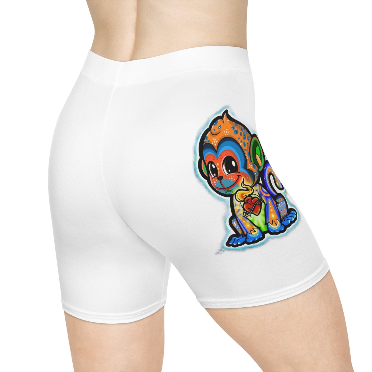 Monkey Heart Women's Custom Biker Shorts